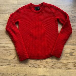 Cynthia Rowley Red Knit Sweater Crew Neck Long Sleeve Small S